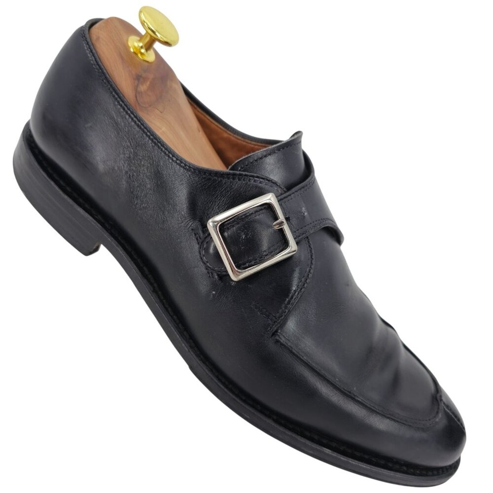 Allen Edmonds Men's 9B Black Calf Leather Dress Shoes Thayer Monk Strap Loafers